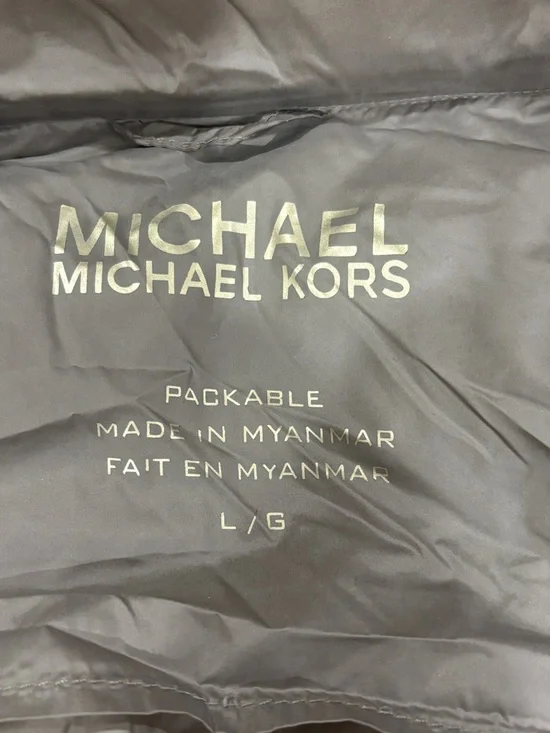 Michael Kors Long Hooded Puffer Coat - Taupe - Picture 9 of 12